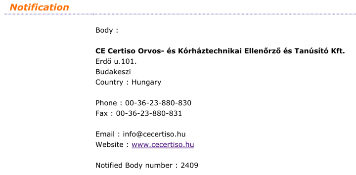 Organismos Notificados: CE CERTISO (Hungría) NB num. 2409 nuevo ON con MDR. Enhorabuena!!!