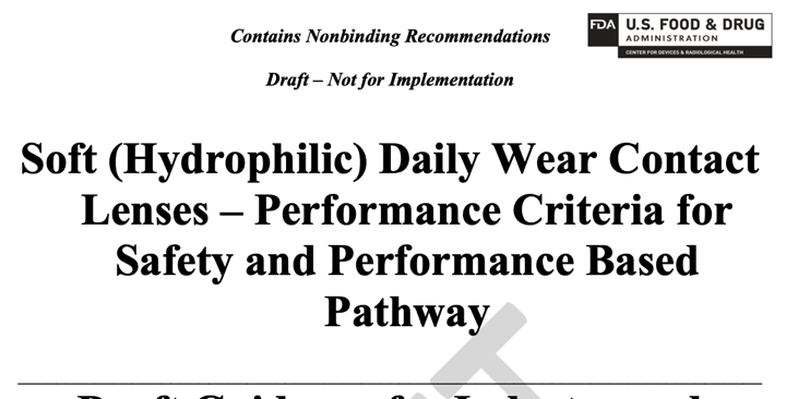 Nueva guia FDA @FDAcdrhindustry para las lentes de contacto
