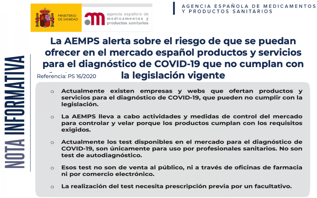 #COVID19 FAQ regulatorias – Kit autodiagnóstico IVD – CUIDADO CON LAS FALSIFICACIONES