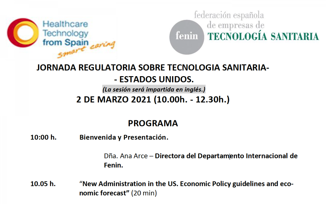 Jornada «Regulacion productos sanitarios FDA» by @FENIN_es 2 marzo 2021 – 10h-12h30