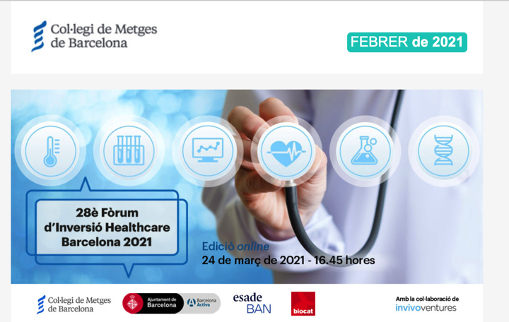 Foro de Inversión Healthcare Barcelona 24 Marzo 2021 by @COMBarcelona @Biocat_cat @BarcelonaActiva @ESADE