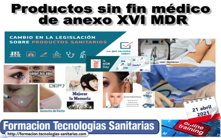 Formación «2103 – Productos sin fin médico de anexo XVI MDR»  21 Abril 2021 9h-14h