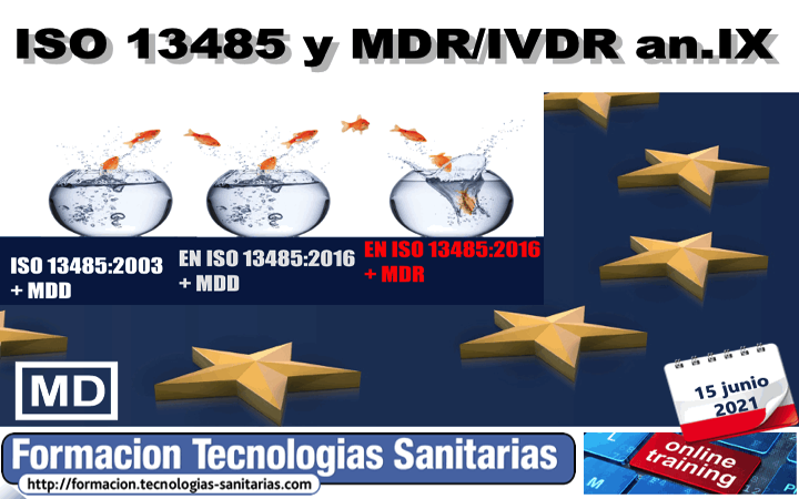 Formación «2105 – EN ISO 13485 Y MDR / IVDR ANEXO IX – SISTEMA GESTIÓN CALIDAD PRODUCTOS SANITARIOS» – 15 Junio 2021 9h-14h