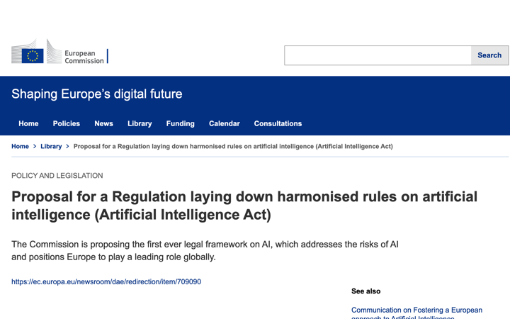 La Comisión Europea publica una propuesta de reglamento para la regulación de los métodos de Inteligencia Artificial que incluye software médico