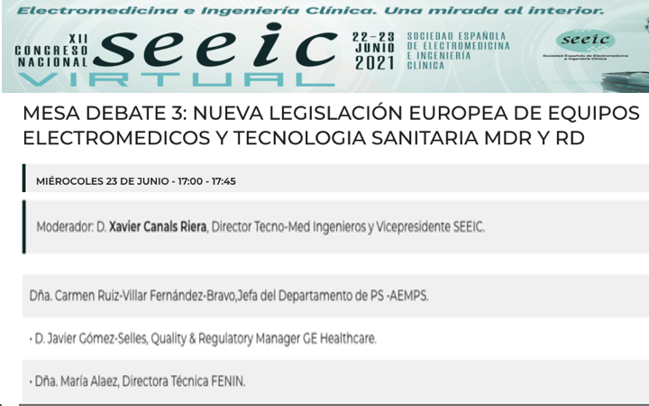 Congreso SEEIC virtual 22-23 Jun 2021 @SEEIC_spain – no te pierdas la mesa 3 del nuevo Reglamento y Real Decreto con @AEMPSgob, @FENIN_es y @GEhealthcre con el vicepresidente @XCanals