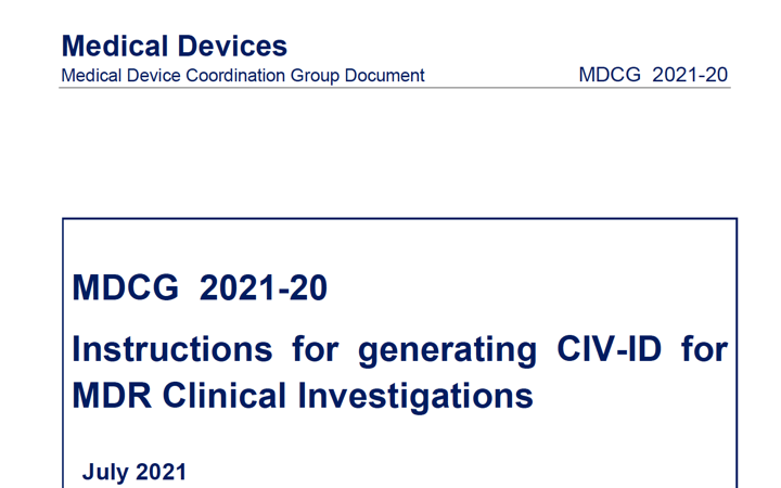 MDCG: nueva MDCG 2021-20 de como generar el CIV-ID en EUDAMED2 (ojo solo accesible a autoridades sanitarias)