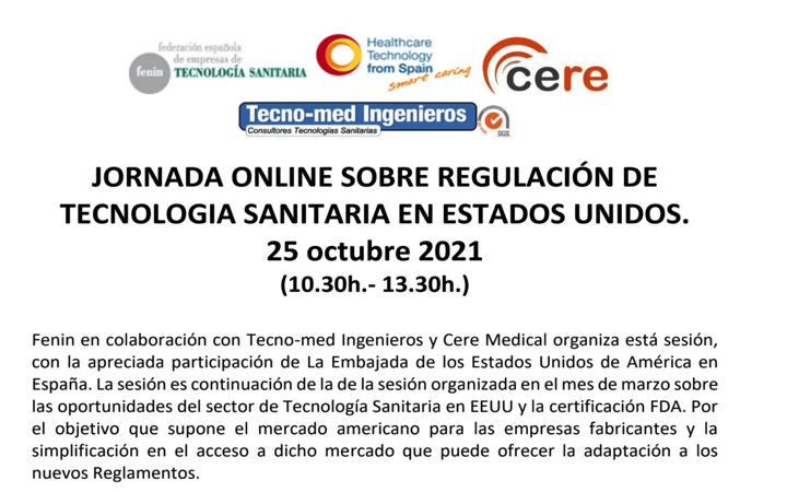 Jornada Regulacion Tecnologia Sanitaria en USA by @FENIN_es con #CERE y @tecno_med