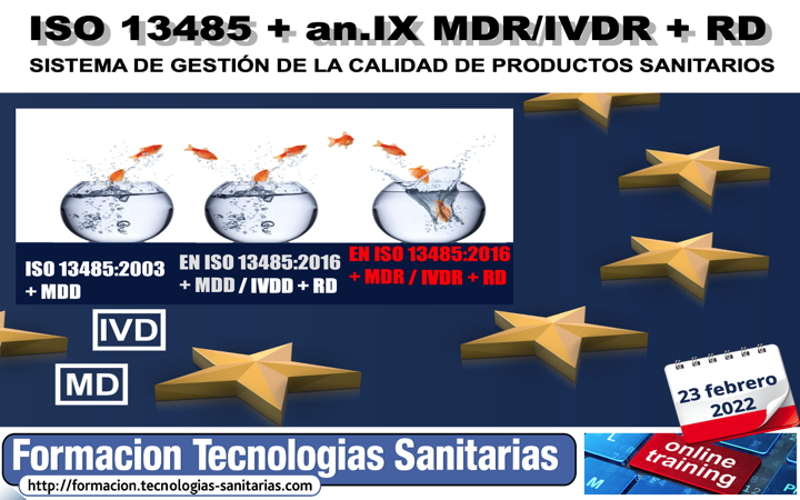 Formación «2202 -EN ISO 13485 Y REQUISITOS MDR-IVDR ANEXO IX» – 23 FEB 2022 9h-14h