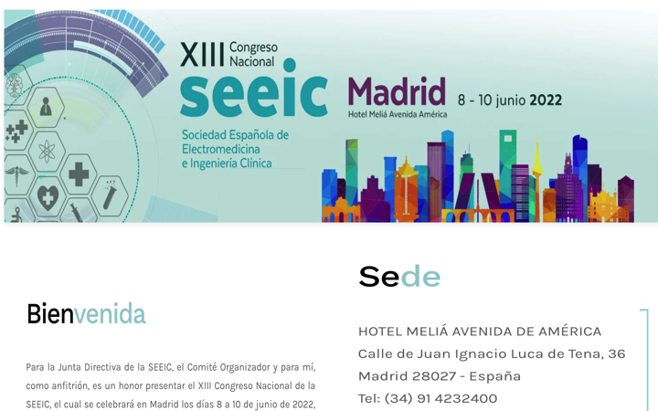 Congreso SEEIC del 8-10 Junio 2022 @SEEIC_spain con todas las novedades de la Ingeniería Clínica española