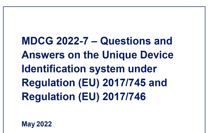 MDCG: nueva MDCG 2022-7 Q&A UDI