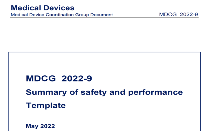 MDCG: nueva MDCG 2022-9 template para SSP IVDR