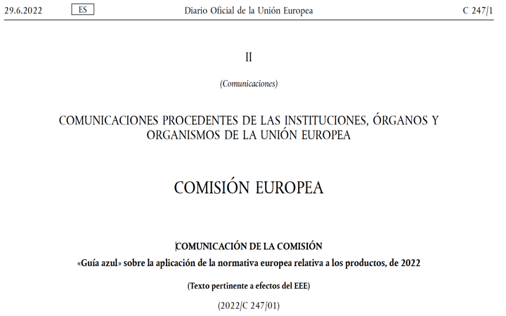 La Comisión Europea publica una nueva edición de la Guia Azul – Blue Guide (la biblia del marcado CE europeo)