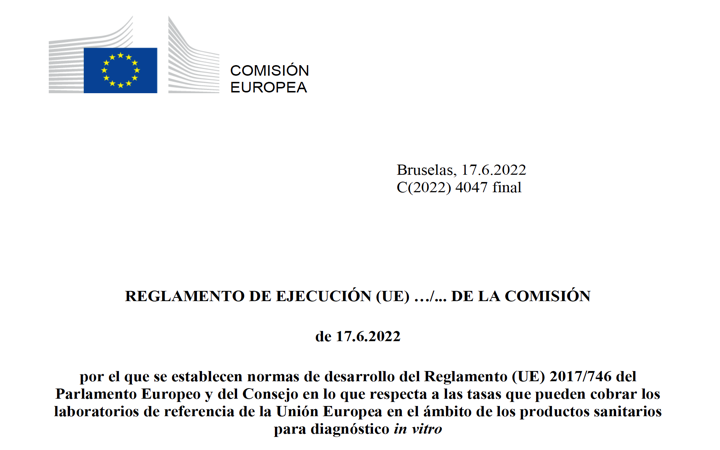 Propuesta reglamento relativo a las tasas de los laboratorios de referencia IVDR