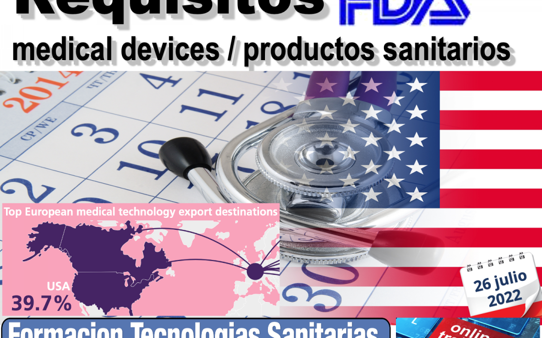 Formación «2206T –  Requisitos FDA Medical Devices – Productos Sanitarios» QSUB, 510k, Reg&Listing, UDI-GUDID, QSR GMPs, … – Teleformacion