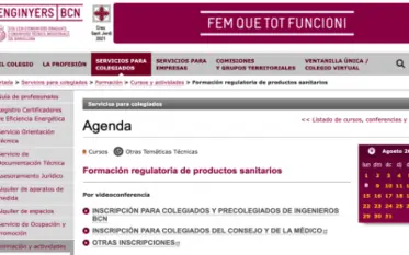 Formacion regulatoria productos sanitarios @enginyersbcn 3,10,24 nov y 1 dic, con la colaboración de @tecno_med