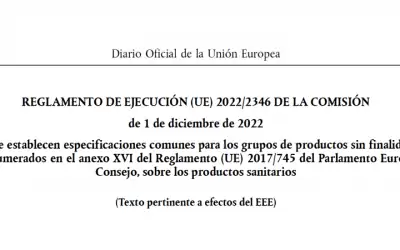 Publicado reglamento de reclasificación y especificaciones comunes de ANNEX XVI – DOUE 2 dic 2022, entrada en vigor 22 dic 2022