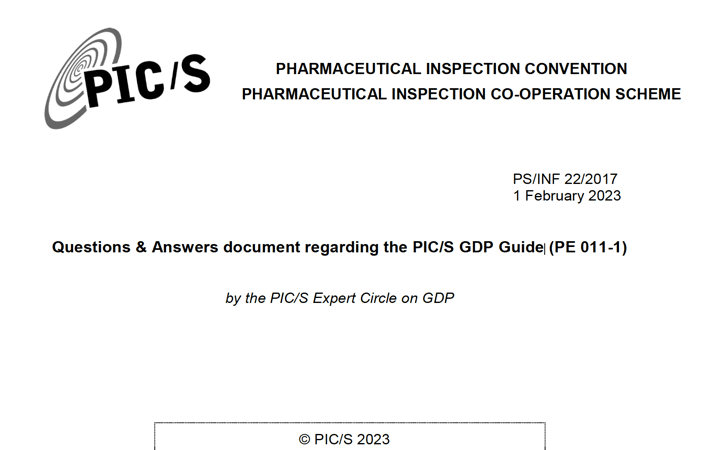 Nueva publicación PICS sobre ‘Q&A relativas a la guía GDP de buenas practicas de distribución’