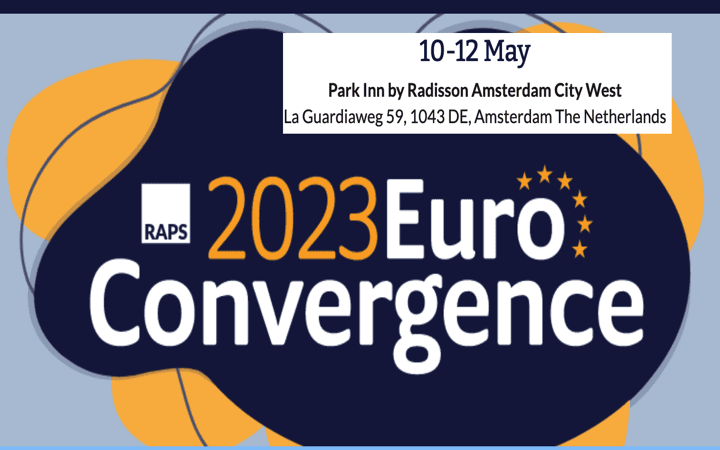 Exito de @RAPSorg «RAPS 2023 Euro Convergence» 10-12 Mayo 2023 Amsterdam con mas de 650 expertos europeos