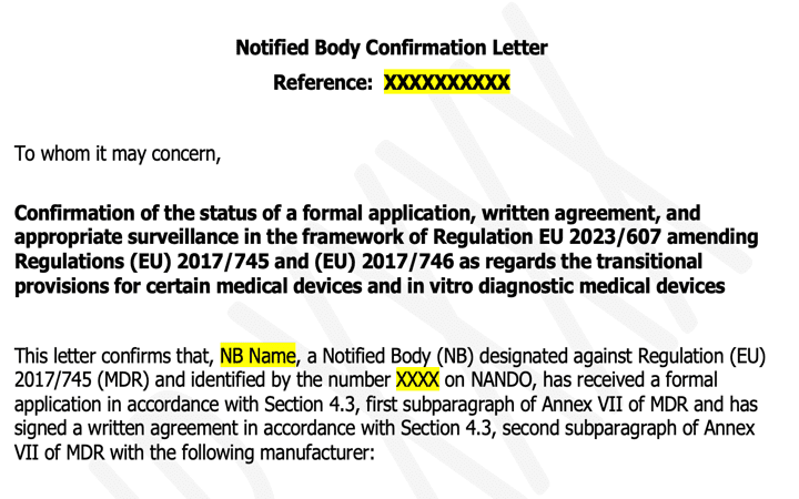 Team-NB publica el modelo de «Confirmation Letter» necesaria para poder aplicar los periodos transitorios extendidos del reglamento 2023/607