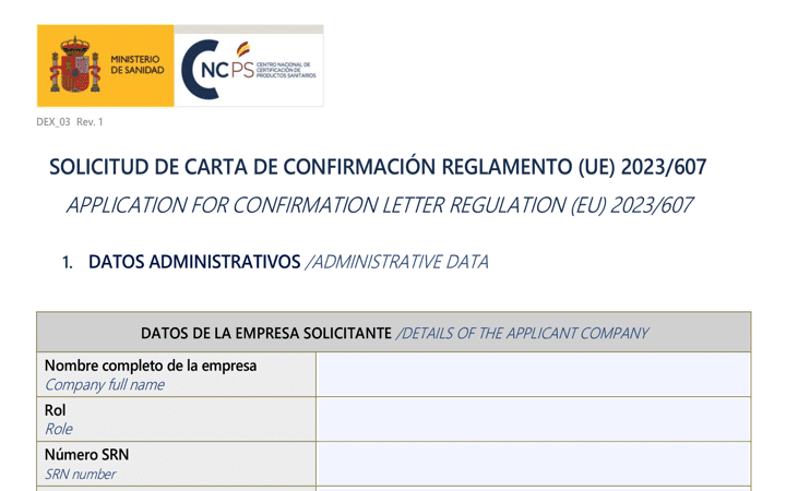 El Organismo Notificado español CNCps ya emite la carta de confirmación («Confirmation Letter») a los fabricantes de producto legacy certificados por este para poder aplicar los periodos transitorios extendidos del reglamento 2023/607