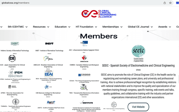 La SEEIC Sociedad Española de Electromedicina e Ingeniería Clínica miembro de la GCEA Global Clinical Engineering Alliance  @SEEIC_Spain @GCEalliance