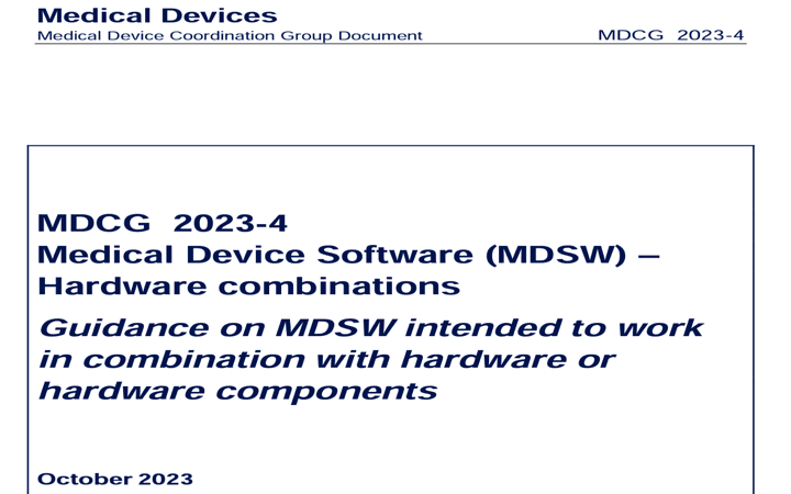 MDCG: publicada nueva MDCG 2023-4 sobre «Medical Device Software (MDSW) – Hardware combinations»