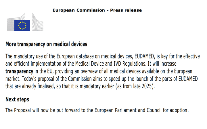 ULTIMA HORA: 2 x 1 la propuesta ampliación periodo transitorio del IVDR + obligatoriedad EUDAMED