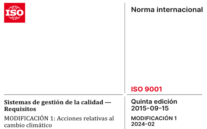 Actualización AMD1:2024 a la  ISO 9001:2015