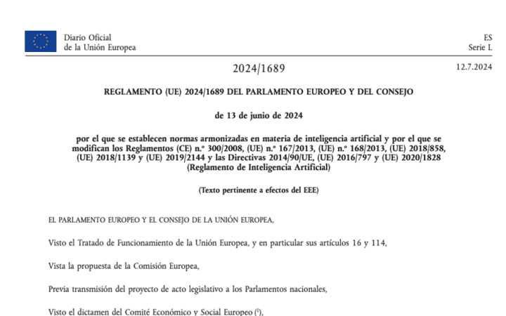 ya esta en vigor (1 agosto 2024) la #AIA Artificial Intelligence Act Reglamento 2024/1689 @SEISeSalud @FENIN_es @SEEIC_spain @somos_SEIB @MEDTECHeurope @COCIR