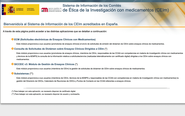 La @AEMPS publica una página con la disponibilidad de evaluación de los CEIm de ensayos clínicos (con medicamentos) a través de CTIS