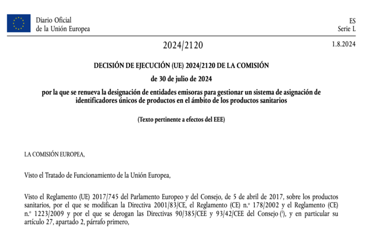 Renovación entidades UDI GS1 ( @AECOC_es ) hasta 27 jun 2029